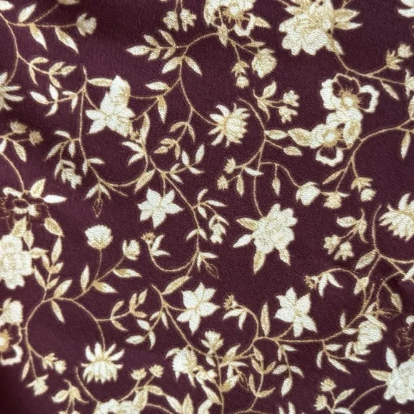 LC Lauren Conrad Red Smocked 3/4 Sleeve Blouse - Picture 3 of 3